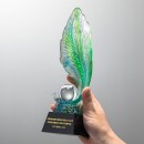 Feather Crystal Award Trophy