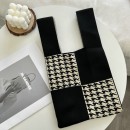 Knitted Houndstooth Bag