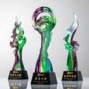 Green Purple Colorful Crystal Trophy