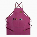 Cross tied denim apron