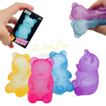 The little bear squeezes and slowly rebounds