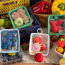 Fruit and vegetable platter plush pendant