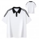 Color-Blocked Three-Striped Polo Shirt